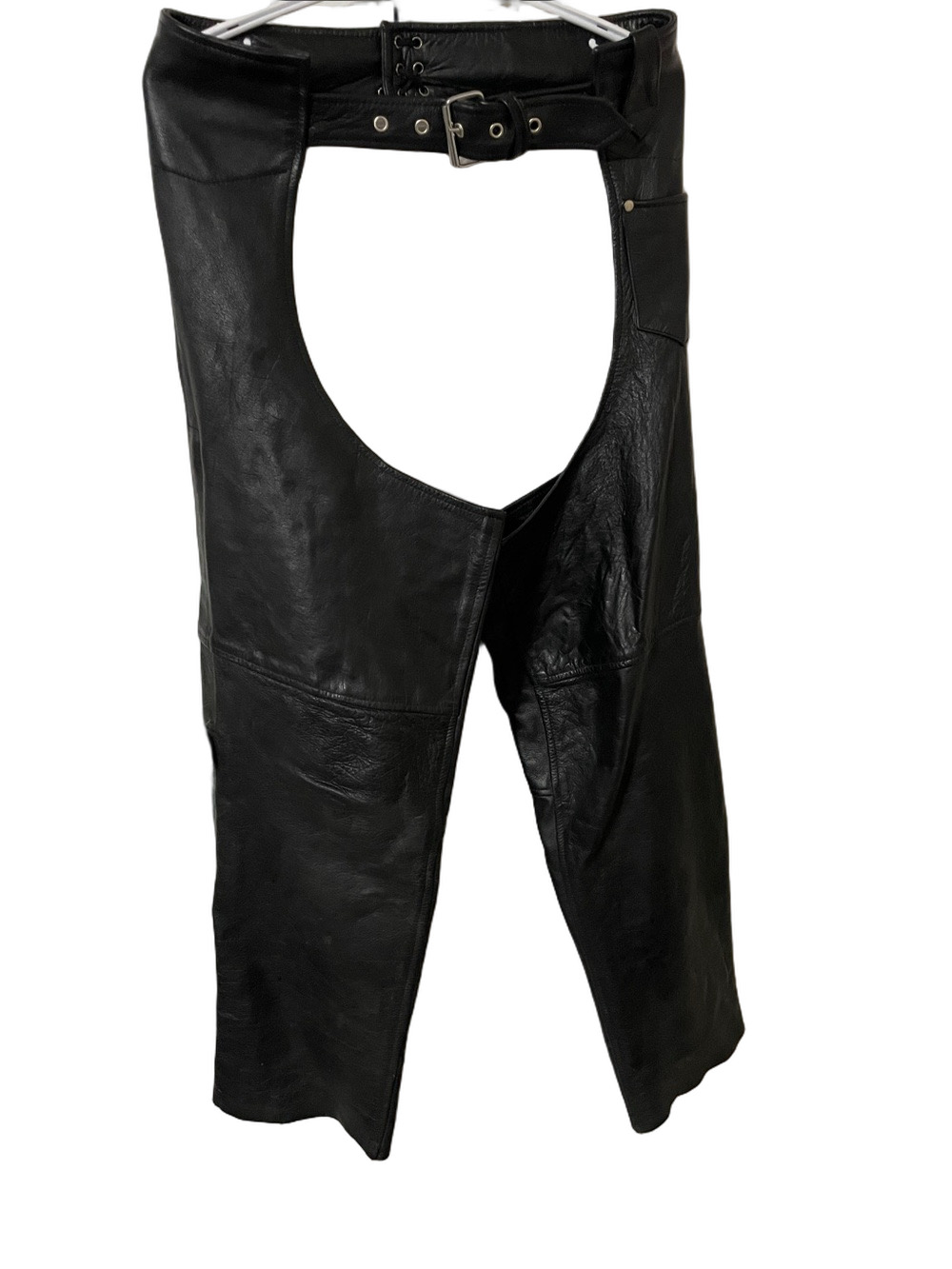Vintage Adnan Leather Collection Black Leather Chaps Size Large